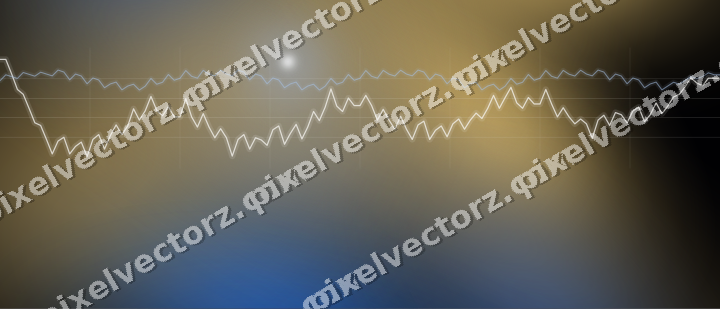 Glowing neon chart background in blue and amber
