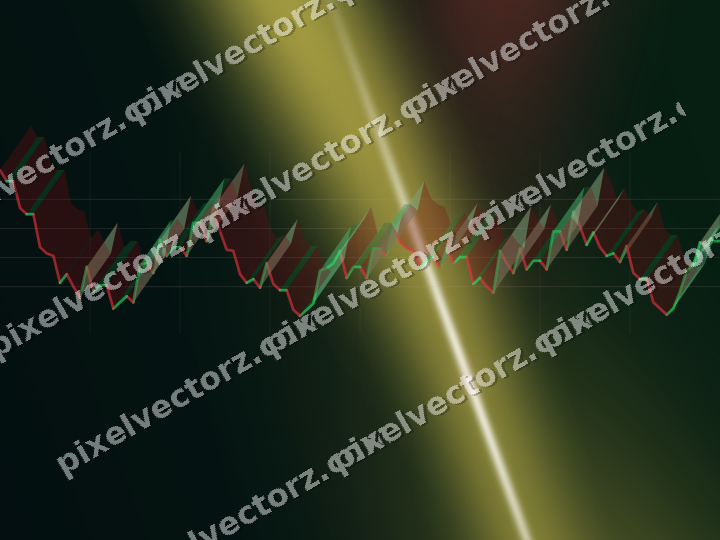Glowing neon chart background in red and orange