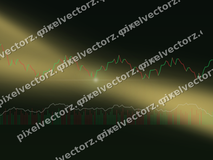 Glowing neon chart background in lime and yellow