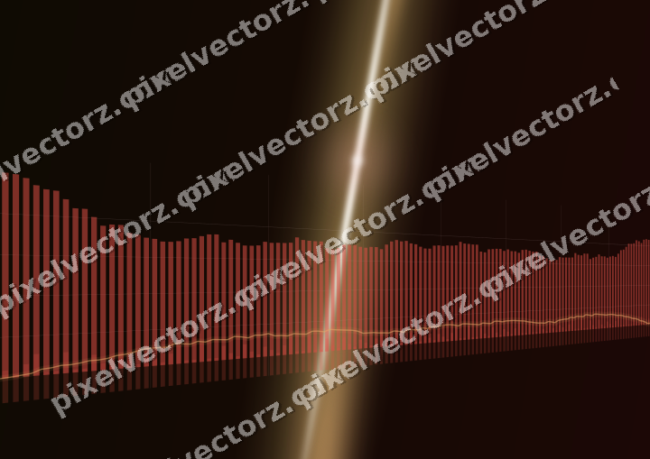 Glowing neon chart background in red and orange