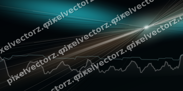 Glowing neon chart background in teal and orange