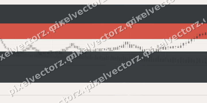 Glowing neon chart background in blue and red