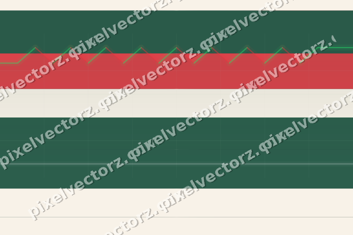 Glowing neon chart background in dark green and red