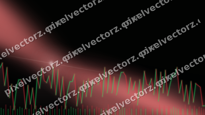 Glowing neon chart background in red and green