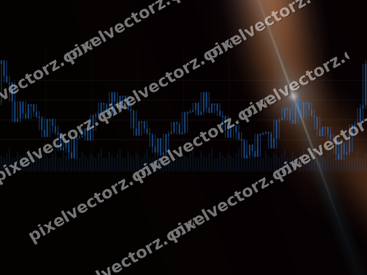 Glowing neon chart background in blue and red
