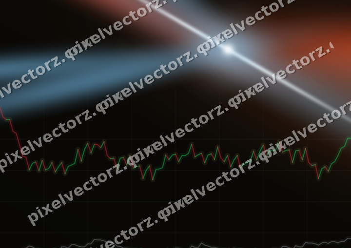 Glowing neon chart background in cyan and red