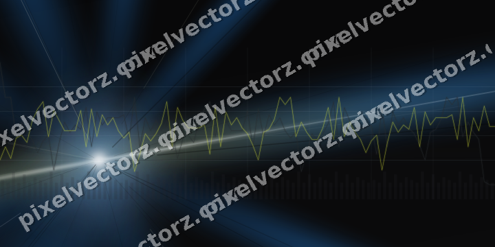 Glowing neon chart background in blue and yellow