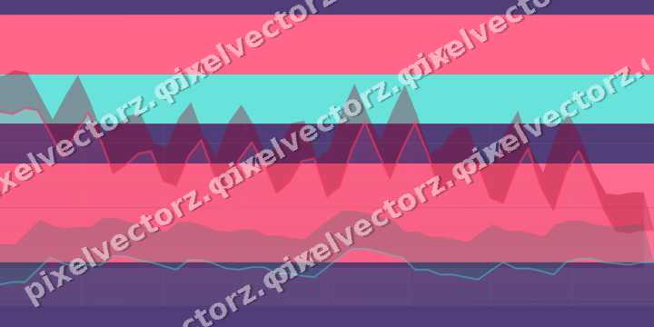 Glowing neon chart background in pink and amber