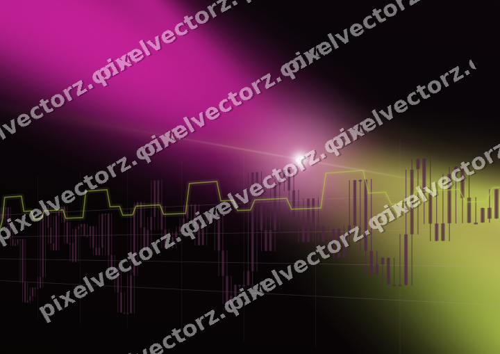 Glowing neon chart background in magenta and lime