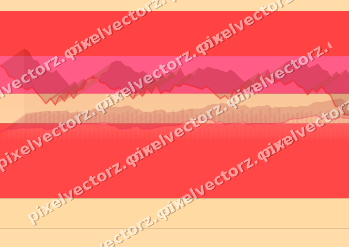 Glowing neon chart background in red and orange