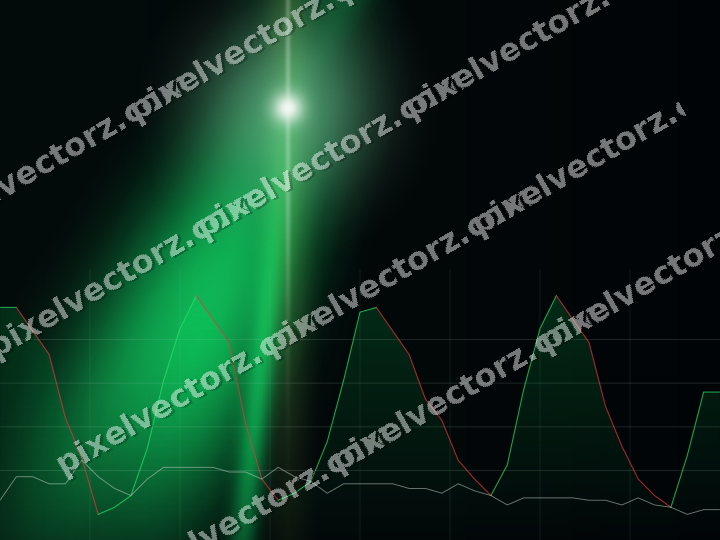 Glowing neon chart background in green and lime