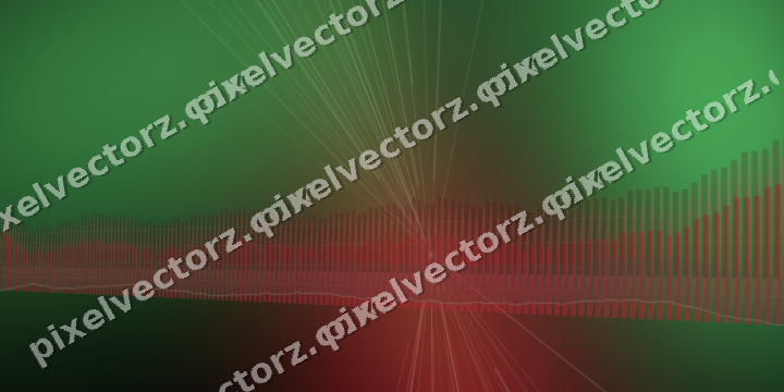 Glowing neon chart background in red and green