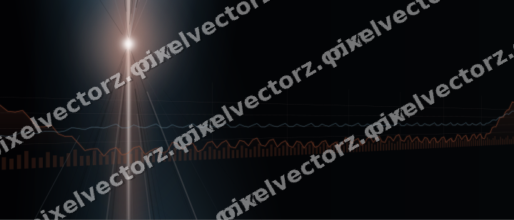 Glowing neon chart background in orange and cyan