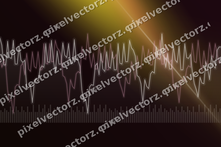 Glowing neon chart background in pink and yellow