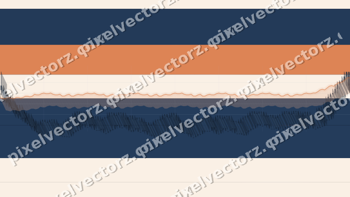 Glowing neon chart background in blue and orange