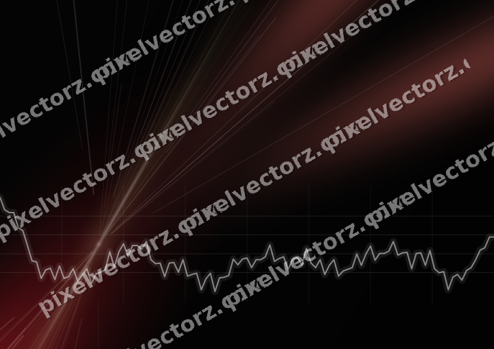 Glowing neon chart background in red and amber