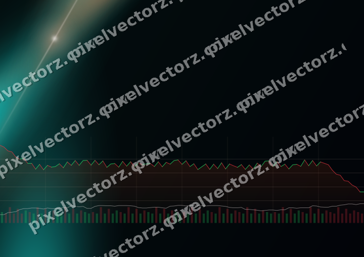 Glowing neon chart background in orange and teal