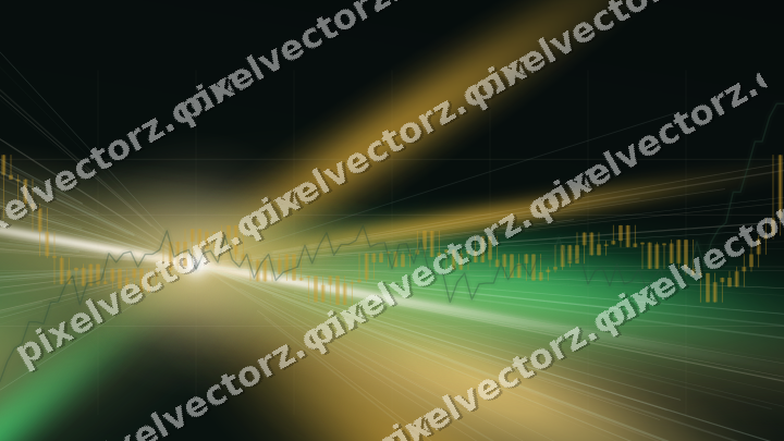 Glowing neon chart background in amber and green