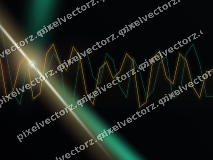 Glowing neon chart background in amber and green