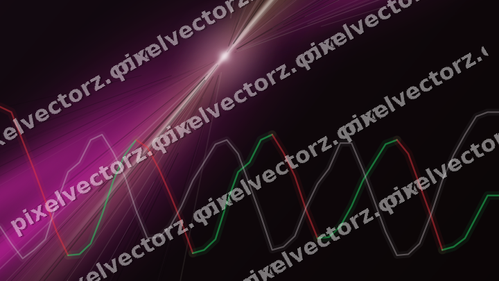 Glowing neon chart background in magenta and amber