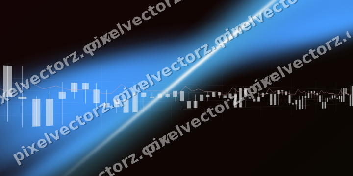 Glowing neon chart background in blue and red