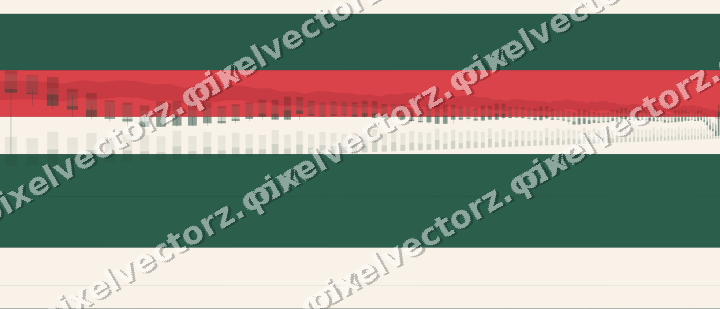 Glowing neon chart background in dark green and red