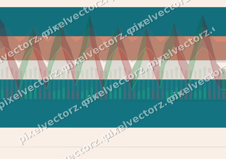 Glowing neon chart background in teal and orange