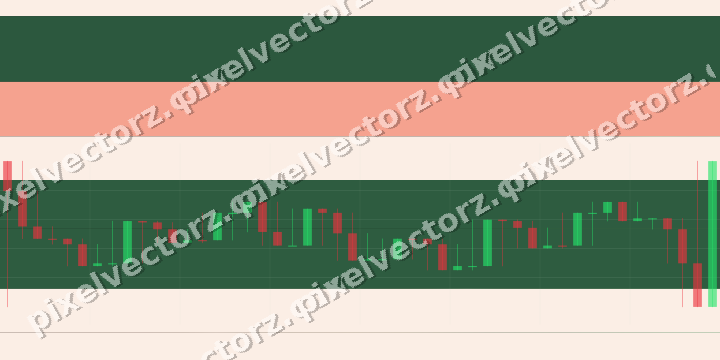 Glowing neon chart background in green and red