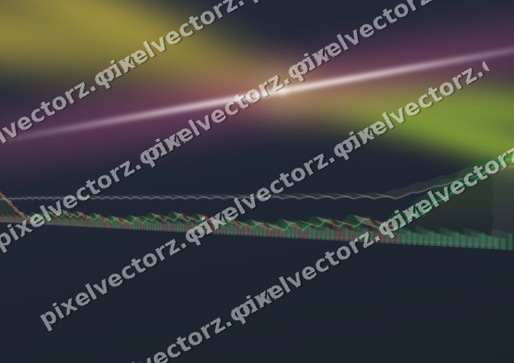 Glowing neon chart background in lime and amber
