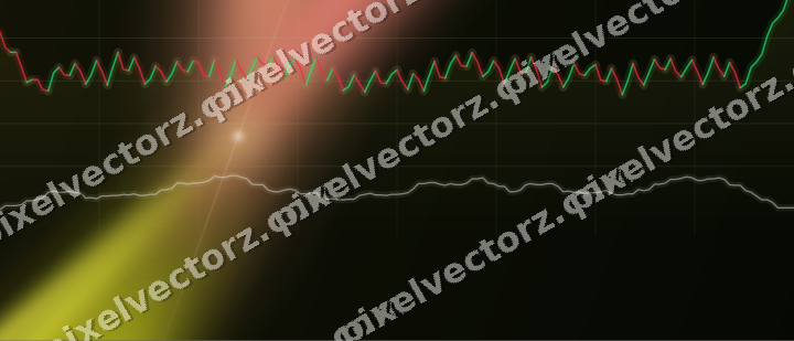 Glowing neon chart background in yellow and red