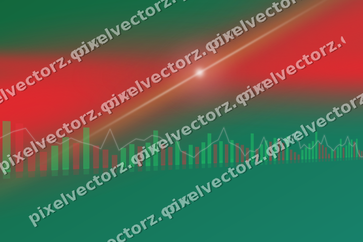 Glowing neon chart background in red and orange