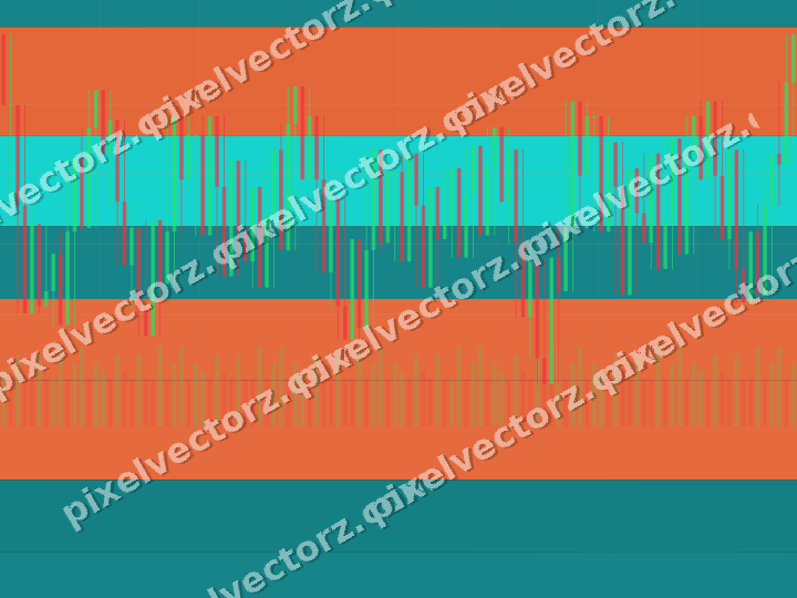 Glowing neon chart background in orange and teal