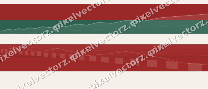 Glowing neon chart background in dark red and dark green