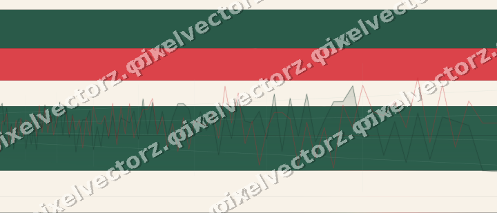 Glowing neon chart background in green and red