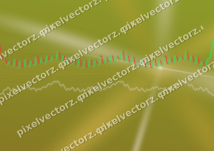 Glowing neon chart background in amber and pale orange