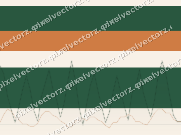 Glowing neon chart background in dark green and orange
