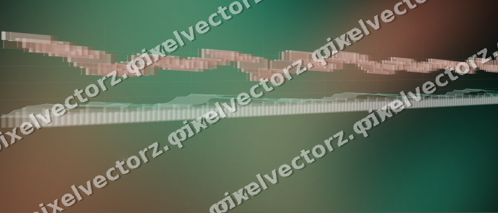Glowing neon chart background in green and orange