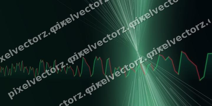 Glowing neon chart background in green and teal