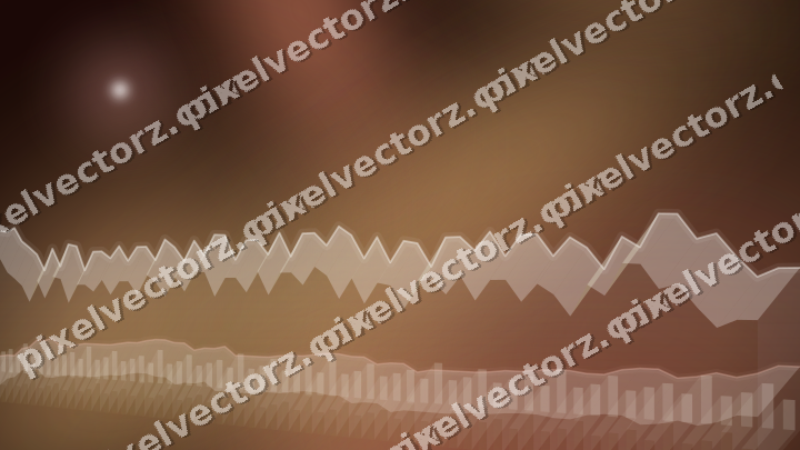 Glowing neon chart background in red and orange