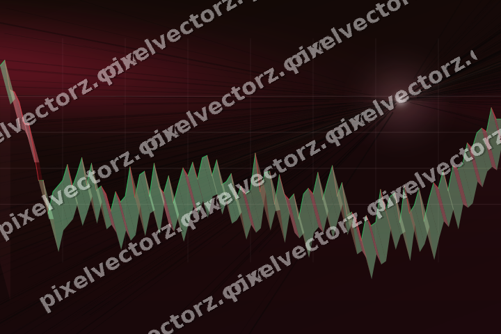 Glowing neon chart background in pink and red