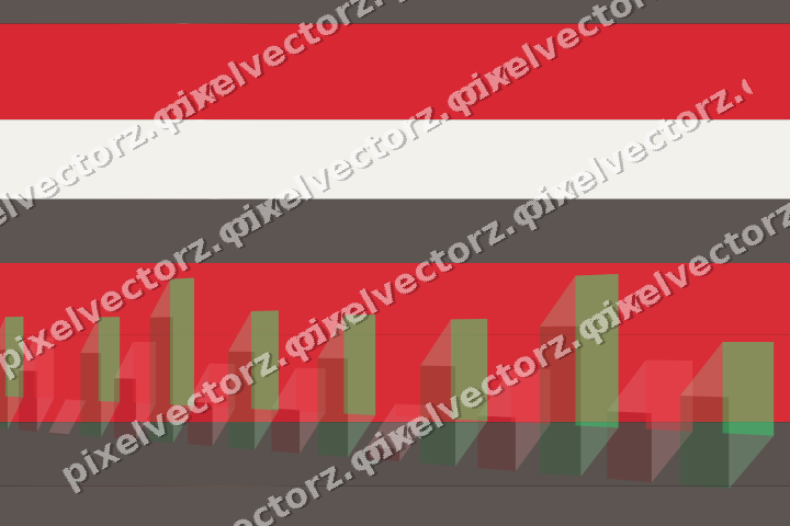 Glowing neon chart background in red and amber