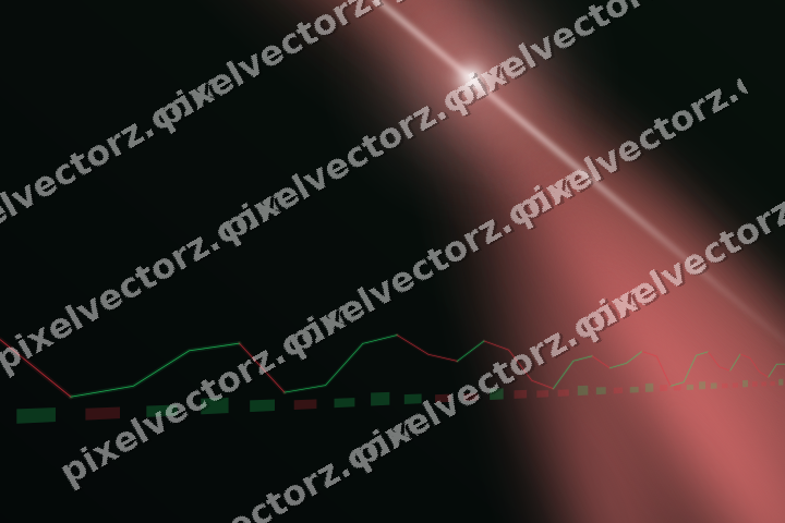 Glowing neon chart background in red and green
