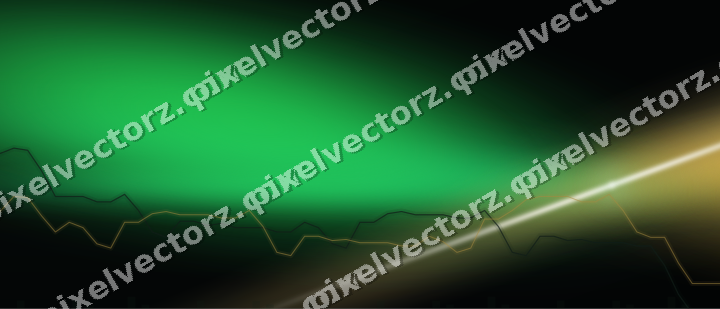 Glowing neon chart background in green and amber