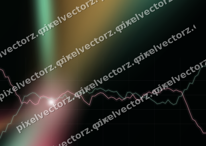 Glowing neon chart background in pink and amber