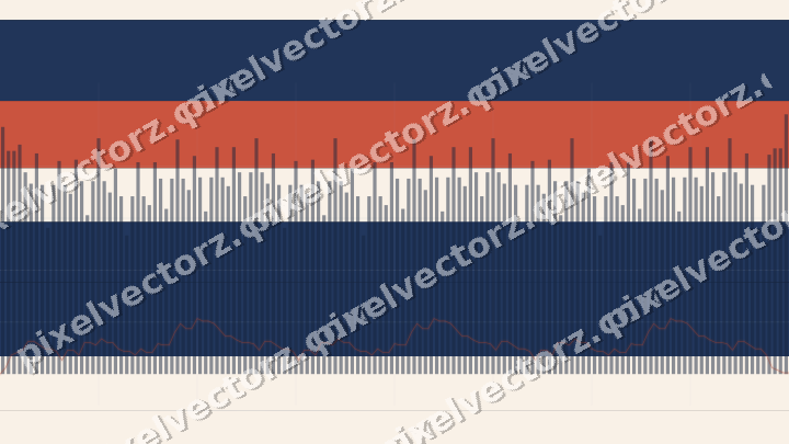 Glowing neon chart background in blue and red