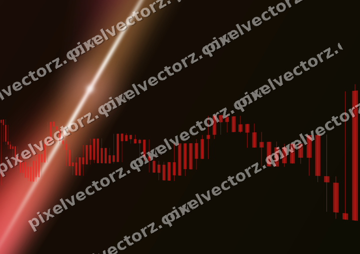 Glowing neon chart background in red and orange