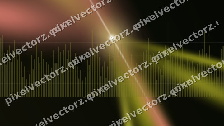 Glowing neon chart background in yellow and red