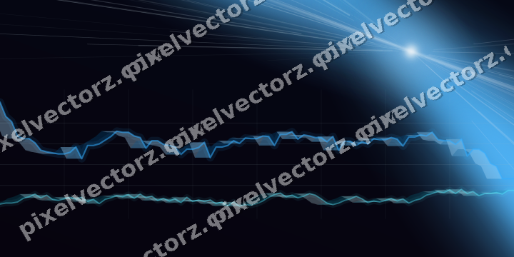 Glowing neon chart background in cyan and blue