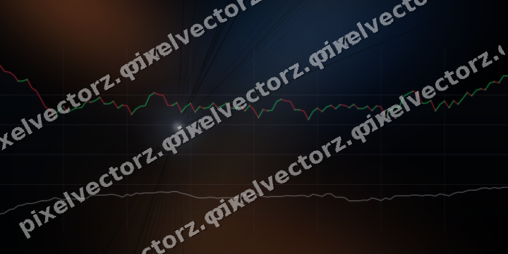 Glowing neon chart background in blue and orange