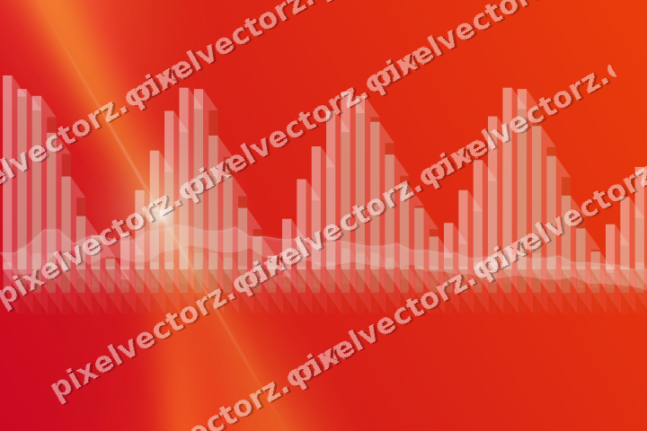 Glowing neon chart background in orange and amber